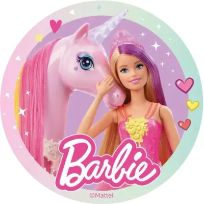 Barbie – Unicorn – jedlý obrázek na dort