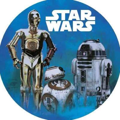Star Wars – C-3PO, R2-D2 a BB-8 – jedlý obrázek na dort