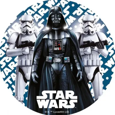 Star Wars – Vader a stormtroopeři na modrém – jedlý obrázek na dort
