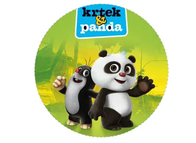 Krtek a Panda – jedlý papír na hranatý dort