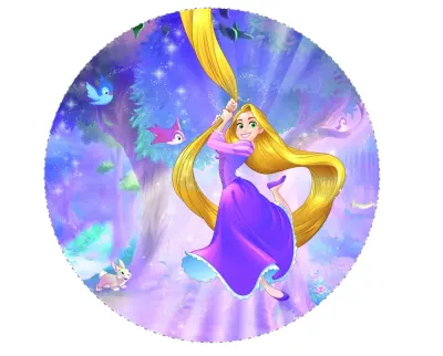 Na vlásku – princezna Locika – jedlý papír na hranatý dort