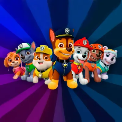 Paw Patrol aneb Tlapková patrola Čtverec – parta v paprscích – jedlý papír na hranatý dort