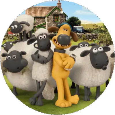 Ovečka Shaun – na farmě s Bitzerem – jedlý obrázek na dort