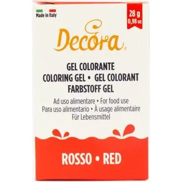 Gelová barva červená 28 g – Decora