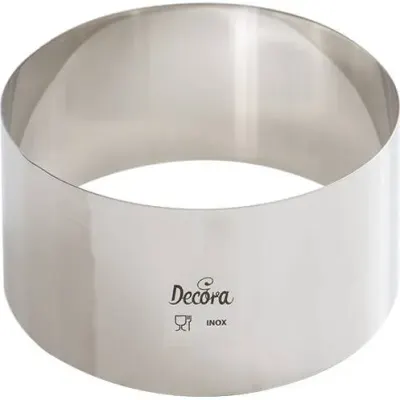 Dortový ráfek nerezový kulatý 9 × 6 cm – Decora
