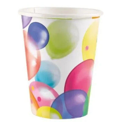 Papírové kelímky s balónky 200 ml, 8 ks – Amscan