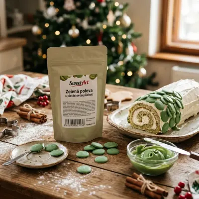Zelená poleva s pistáciovou příchutí 250 g – SweetArt