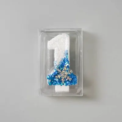 Dortová svíčka Frozen se sněhovou vločkou číslo 1, 7 cm