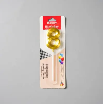 Dortová svíčka zlatá číslo 8, výška 4,5 cm