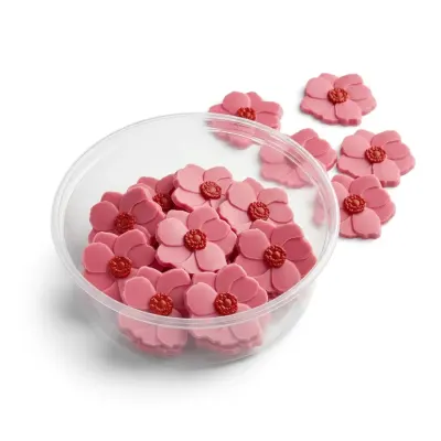 Čokoládová dekorace Magnolia růžová 10 ks – 4Cake