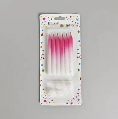 Dortové svíčky Harmony růžovo-bílé 8 cm (6 ks)