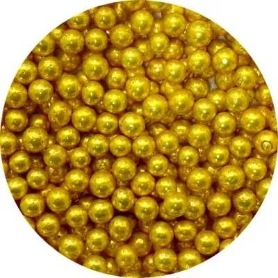 Cukrové perly zlaté střední 6–7 mm, 50 g