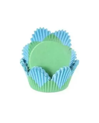 Košíčky na muffiny ve tvaru modré květiny 5 cm, 100 ks