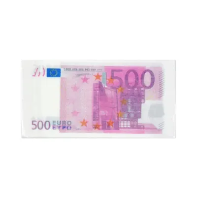 Ubrousky s motivem bankovky 500 EUR, 16,5 × 8 cm (15 ks)