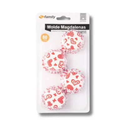 Košíčky na mini muffiny Srdíčka červená 3,2 × 2,2 cm (80 ks)