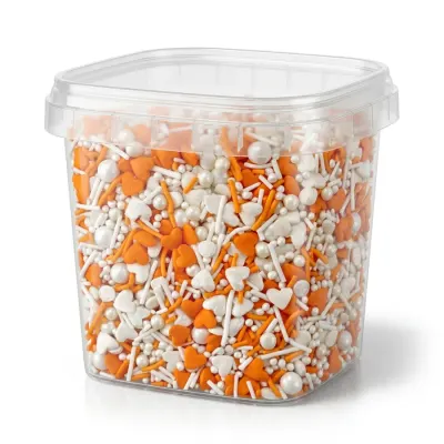 Cukrové zdobení Orange Cocktail bílé a oranžové 50 g – SweetArt
