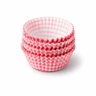 Košíčky na mini muffiny červené kostkované 3,2 × 2,2 cm, 80 ks