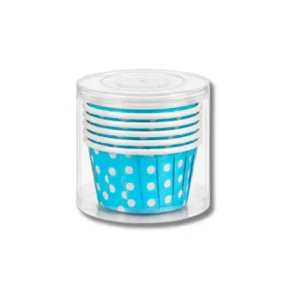 Košíčky na muffiny pevné modré s puntíky 6 cm, 6 ks