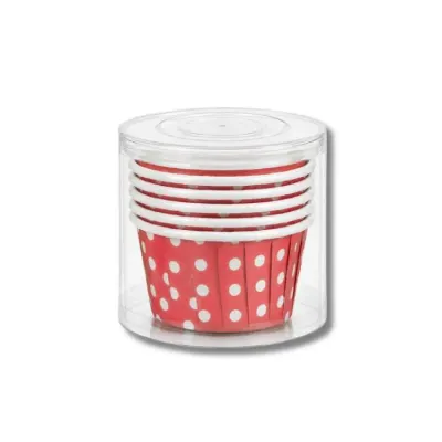 Košíčky na muffiny pevné červené s puntíky, 6 cm (6 ks)
