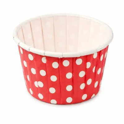 Pevné košíčky na muffiny červené s puntíky 5 x 4 cm (100 ks)