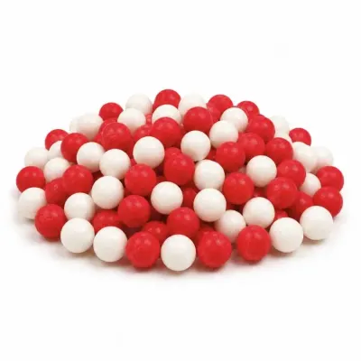 Cukrové perly červené a bílé 7 mm 40 g – SweetArt
