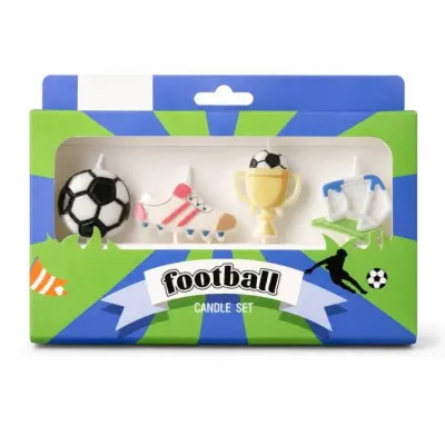 Dortové svíčky Fotbalový set, výška motivů 2–4,4 cm (4 ks)