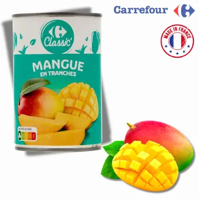 Francouzský kompot plátky manga 425 g – Carrefour Original