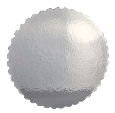 Podložka pod dort kruhová hrubá vlnka stříbrná 20 cm – Cake Star