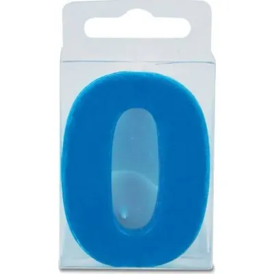 Svíčka číslice 0 mini modrá, 4 cm – Stadter