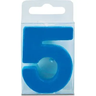 Dortová svíčka číslice 5 mini modrá, 4 cm – Stadter