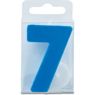Svíčka číslice 7 mini modrá 4 cm – Stadter