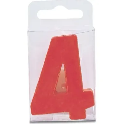 Dortová svíčka číslice 4 mini, červená, 4 cm – Stadter