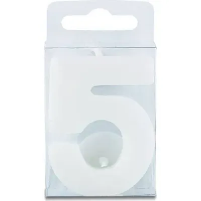Svíčka ve tvaru číslice 5 mini bílá 4 cm – Städter
