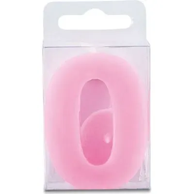 Dortová svíčka číslice 0 mini, růžová, 4 cm – Stadter