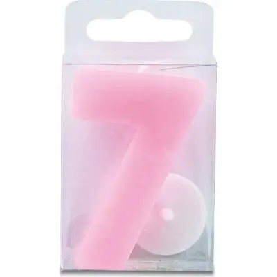 Dortová svíčka číslice 7 mini, růžová, 4 cm – Städter