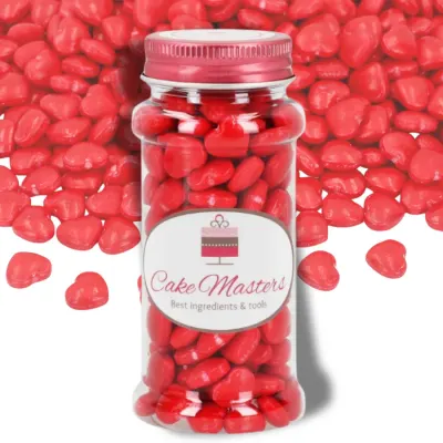 Cukrová 3D srdíčka červená 80 g – Cake Masters