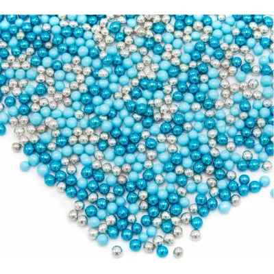 Čokoládové dragées zdobení modro-stříbrné 80g – Happy Sprinkles