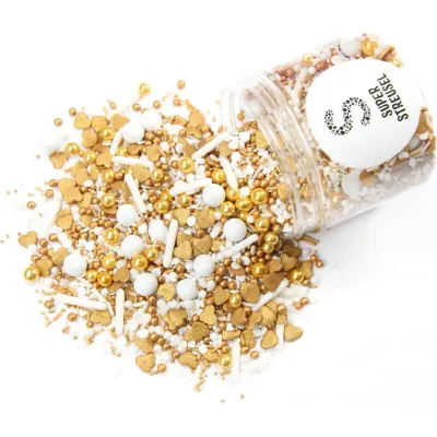 Cukrové zdobení bílo-zlaté Love Birds 90 g – Super Streusel