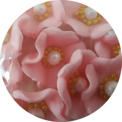 Cukrové květinky růžové 10 ks – I Love Cakes