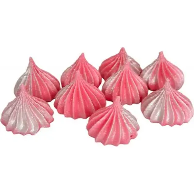 Mini pusinky růžové se stříbrnými třpytkami 9 ks – I LOVE CAKES