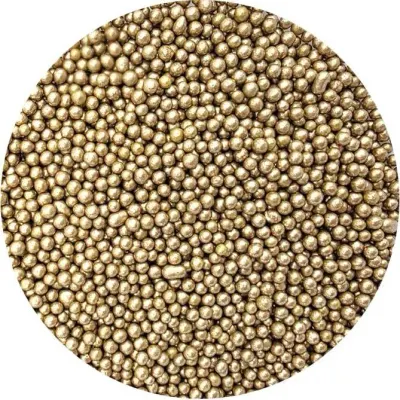 Cukrové perličky metalické zlaté 3–4 mm 80 g – I LOVE CAKES