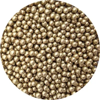 Cukrové perličky metalické zlaté 5 mm 80 g – I LOVE CAKES