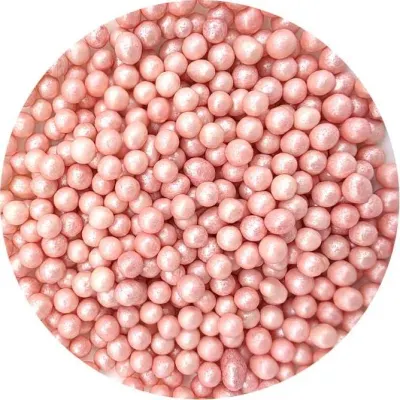 Cukrovo-rýžové perly růžové perleťové 7 mm 80 g – I LOVE CAKES
