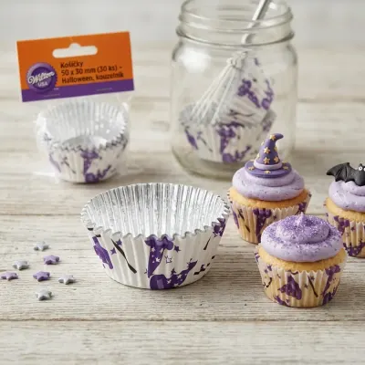 Košíčky na muffiny Halloween a kouzelník 50 × 30 mm, 30 ks – Wilton