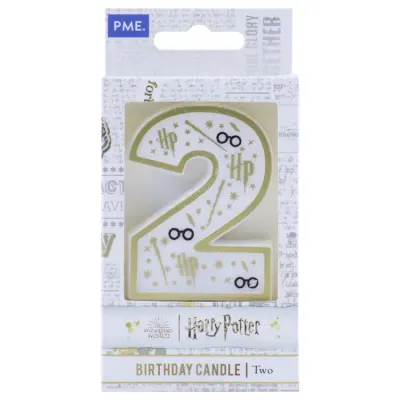 Harry Potter dortová svíčka číslo 2 bílo-zlatá 6,8 cm – PME