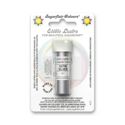 Prachová perleťová barva stříbrná Satin Silver 2 g – Sugarflair