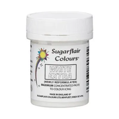Bílá polotekutá gelová barva Extra White 50 g – Sugarflair