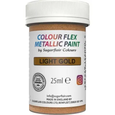 Gelová barva světle zlatá (Light Gold) 25 g – Sugarflair