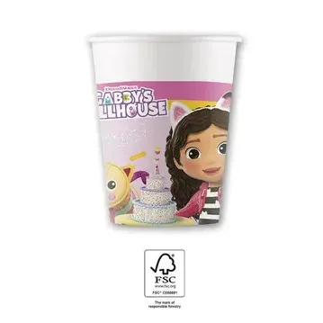 Papírové kelímky Gábinin kouzelný domek 200 ml, 8 ks – Procos