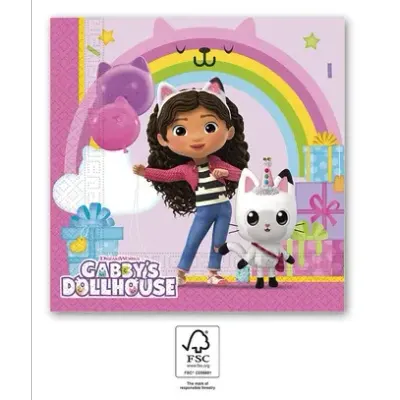 Papírové ubrousky Gábinin kouzelný domek 33 × 33 cm, 20 ks – Procos